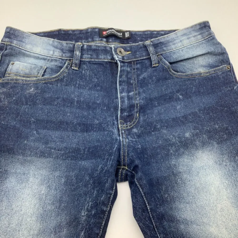 Southpole Mens Skinny‎ Jeans Blue Size 34 x 30 (Actual 34 x 29)